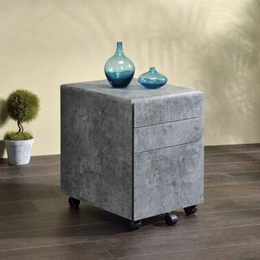 Jurgen Faux Concrete & Silver File Cabinet