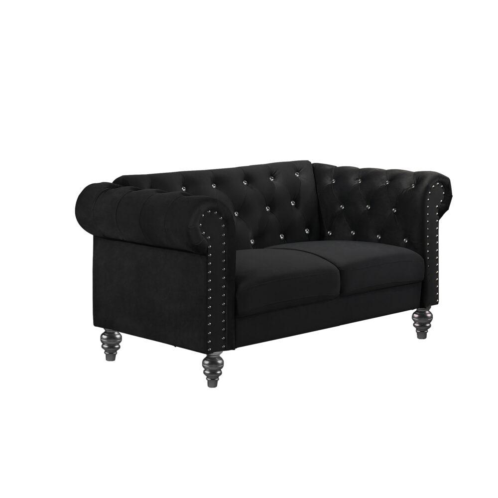 EMMA CRYSTAL LOVESEAT-BLACK - Image 4