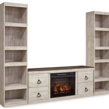 Willowton 3-Piece Entertainment Center with Electric Fireplace