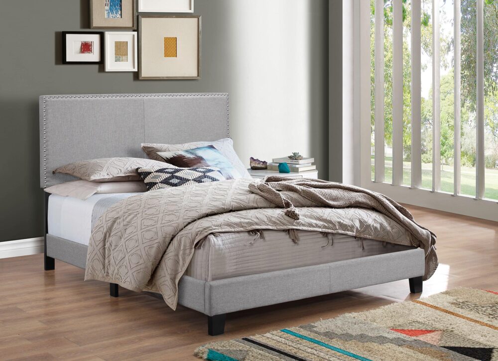 ERIN TWIN NAILHEAD HB FB RAIL GREY CROWN MARK