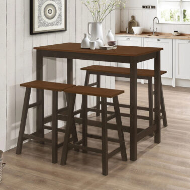 Connie 4-piece Counter Height Set Chestnut and Dark Brown