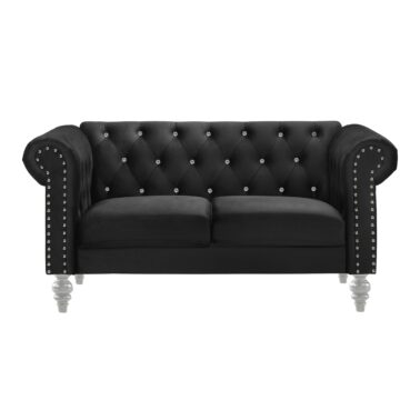 EMMA CRYSTAL LOVESEAT-BLACK