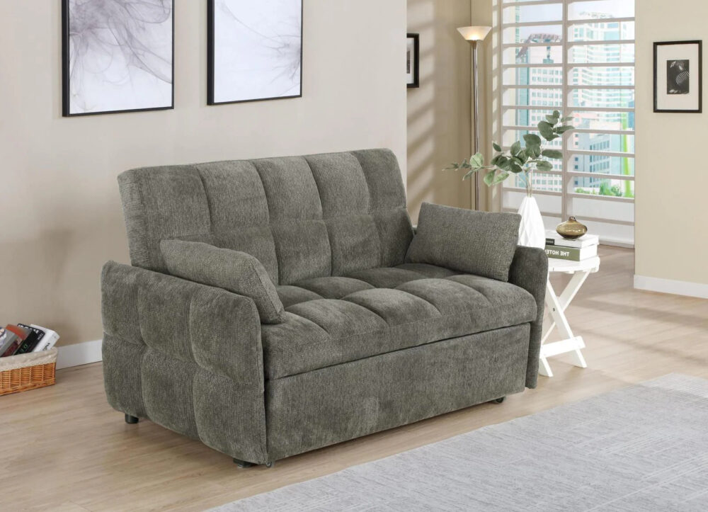 Cotswold Tufted Cushion Sleeper Sofa Bed Dark Grey - Image 2