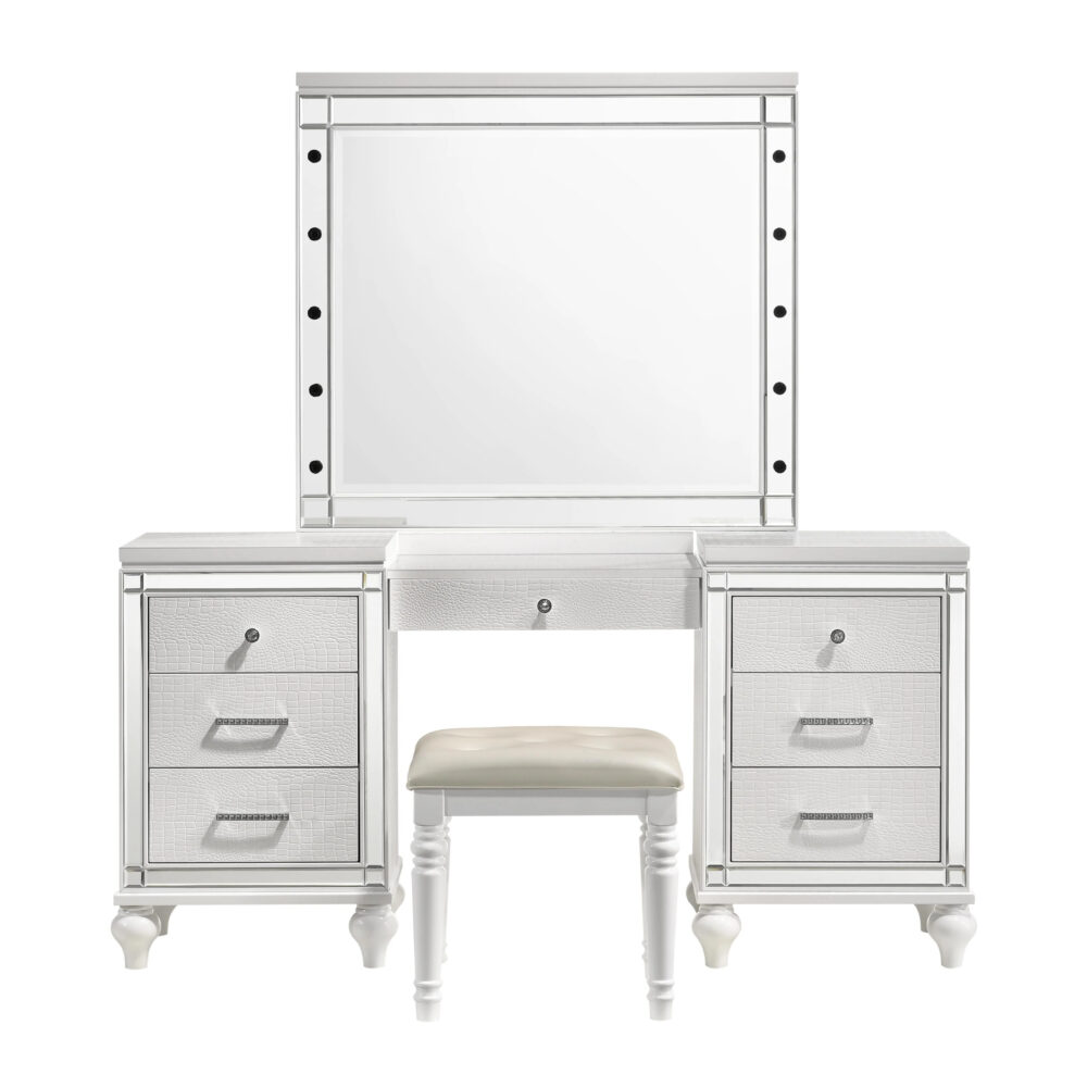 VALENTINO VANITY TABLE MIRROR (BULBS NOT INCLUDED)-WHITE - Image 2