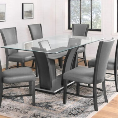 Crown Mark Furniture Camelia Side Chair in Gray (Set of 2)