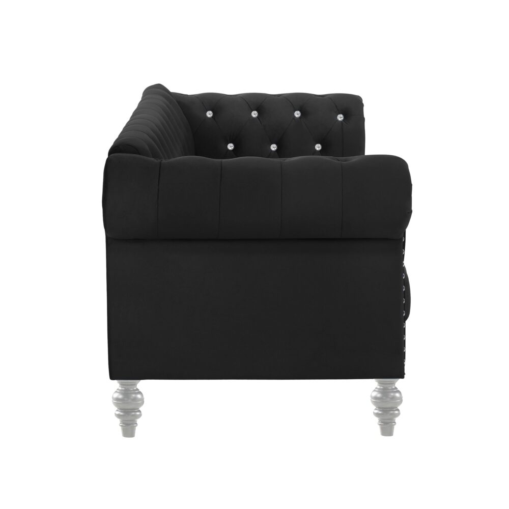EMMA CRYSTAL LOVESEAT-BLACK - Image 3