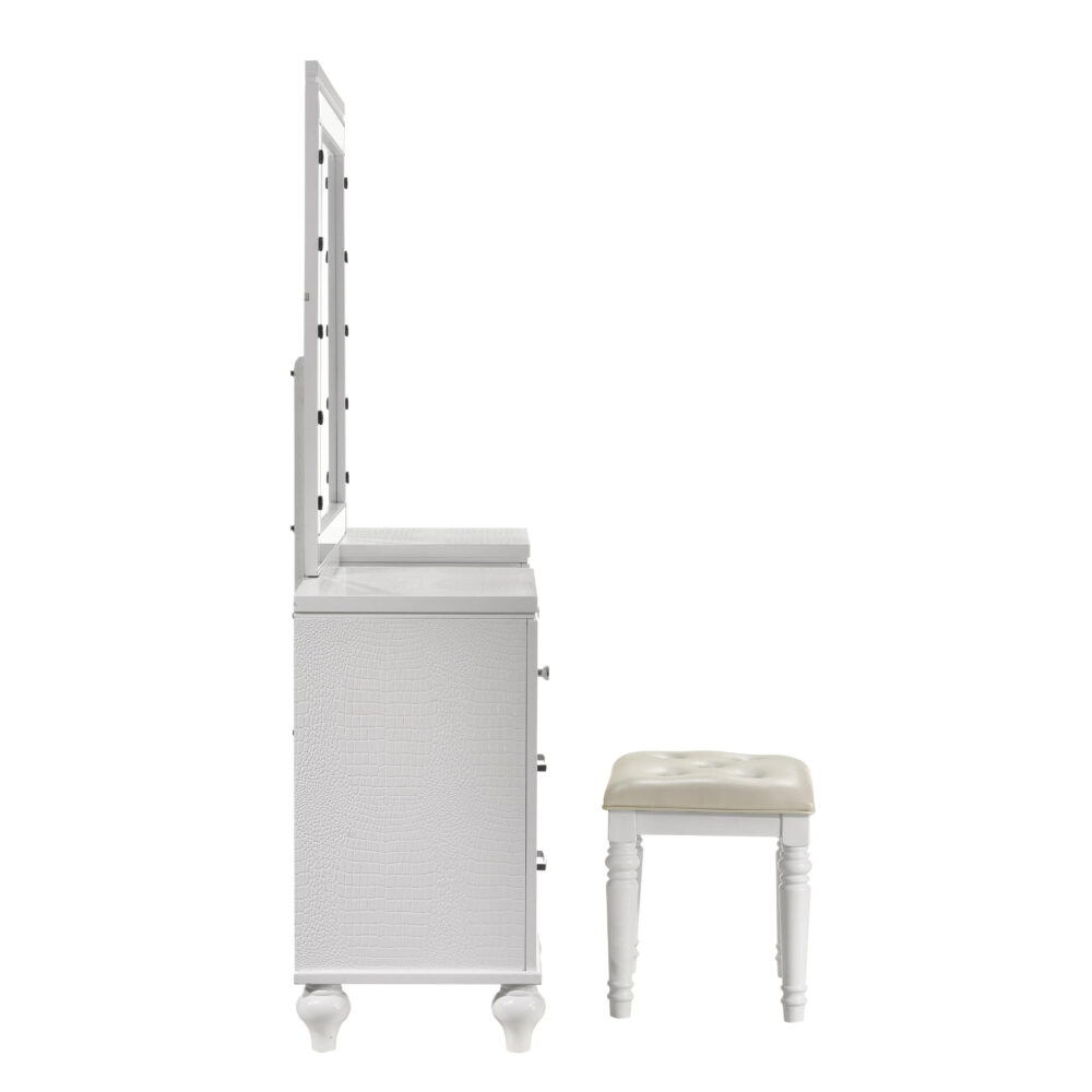 VALENTINO VANITY TABLE MIRROR (BULBS NOT INCLUDED)-WHITE - Image 4