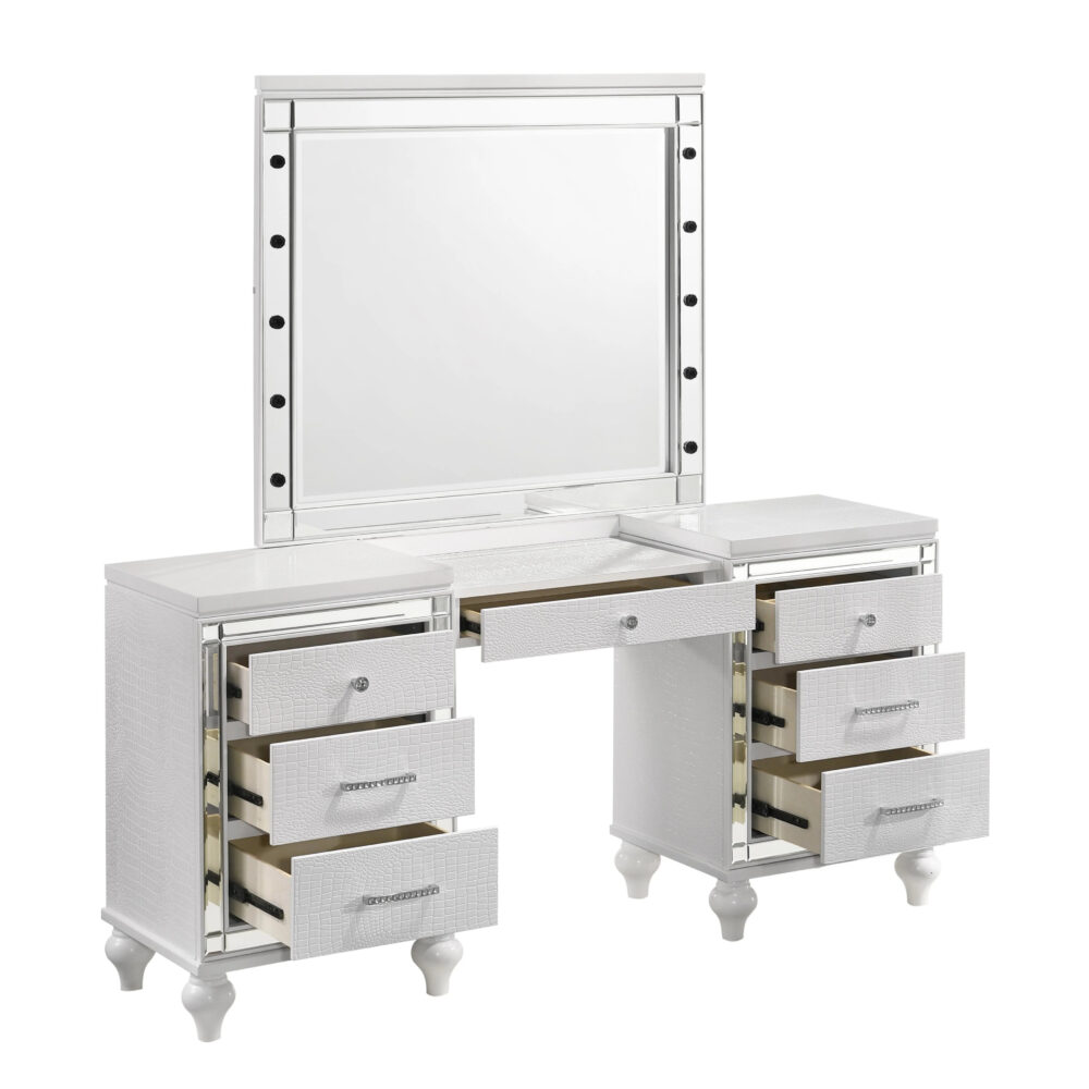 VALENTINO VANITY TABLE MIRROR (BULBS NOT INCLUDED)-WHITE - Image 3