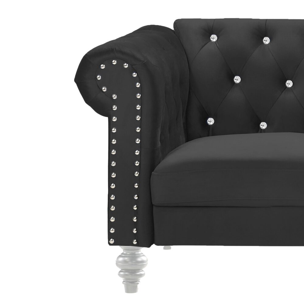 EMMA CRYSTAL LOVESEAT-BLACK - Image 2