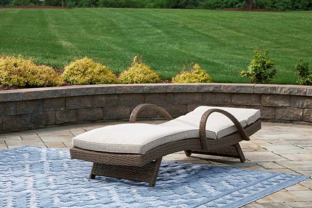 Beachcroft Outdoor Chaise Lounge with Cushion - Image 9